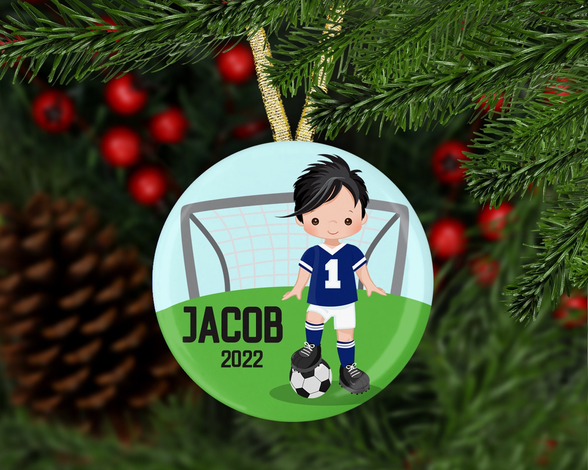 Sporting Events Christmas 2022 Personalized Soccer Ornament Christmas Tree Ornament 2022 | Etsy