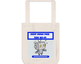 Grappige canvas draagtas robot: introverte humor, technisch cadeau