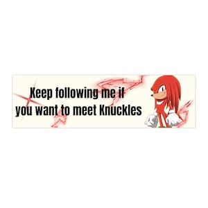Knuckles Bumper Sticker: Funny Sonic the Hedgehog Vinyl Decal