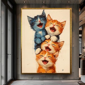 Funny Gifts, Wall Art, Canvas Art, Cat Decor, Cute Prints, Framed Artwork, Cat Print, Cute Gifts, Nursery Art, Funny Art, Cat Gifts Funny