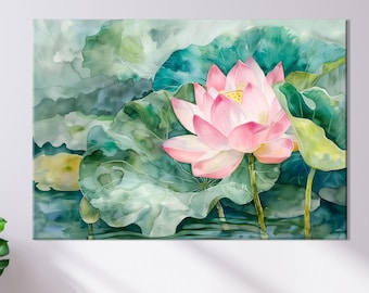 Lotus Canvas Wall Art Flower Decor Wall Hangings Art Print Room Decor Rose Flowers Home Desing Office Decoration Housewarming Gift Fall Gift
