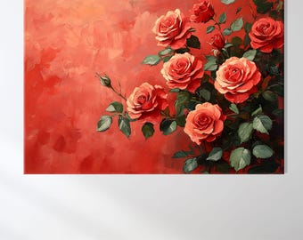Rose Canvas Wall Art Flower Decor Wall Hangings Art Print Room Decor Rose Flowers Home Desing Office Decoration Housewarming Gift Fall Gift
