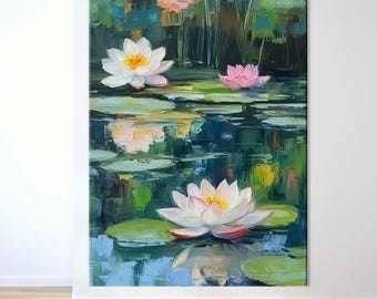 Lotus Blossom Art, Lotus Flower Art, Canvas Wall Art, Lotus Wall Decor, Home Decor, Lotus Canvas Gift, Yoga Meditation Art, Meditation Room
