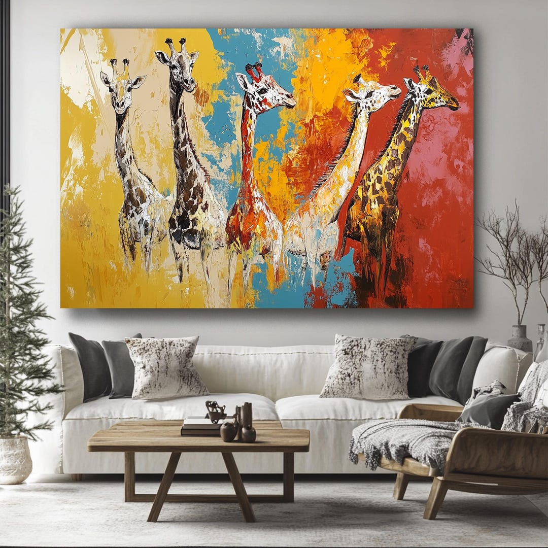 Canvas Wall Decor, Giraffe Wall Art, Animal Art, African Wildlife Art ...