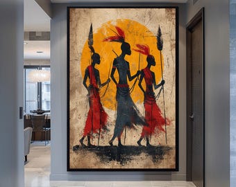 African Tribal Art Black Art Canvas Wall Art American Culture Art African Gift Large Wall Decor Wall Hanging Interior Design Digital Prints