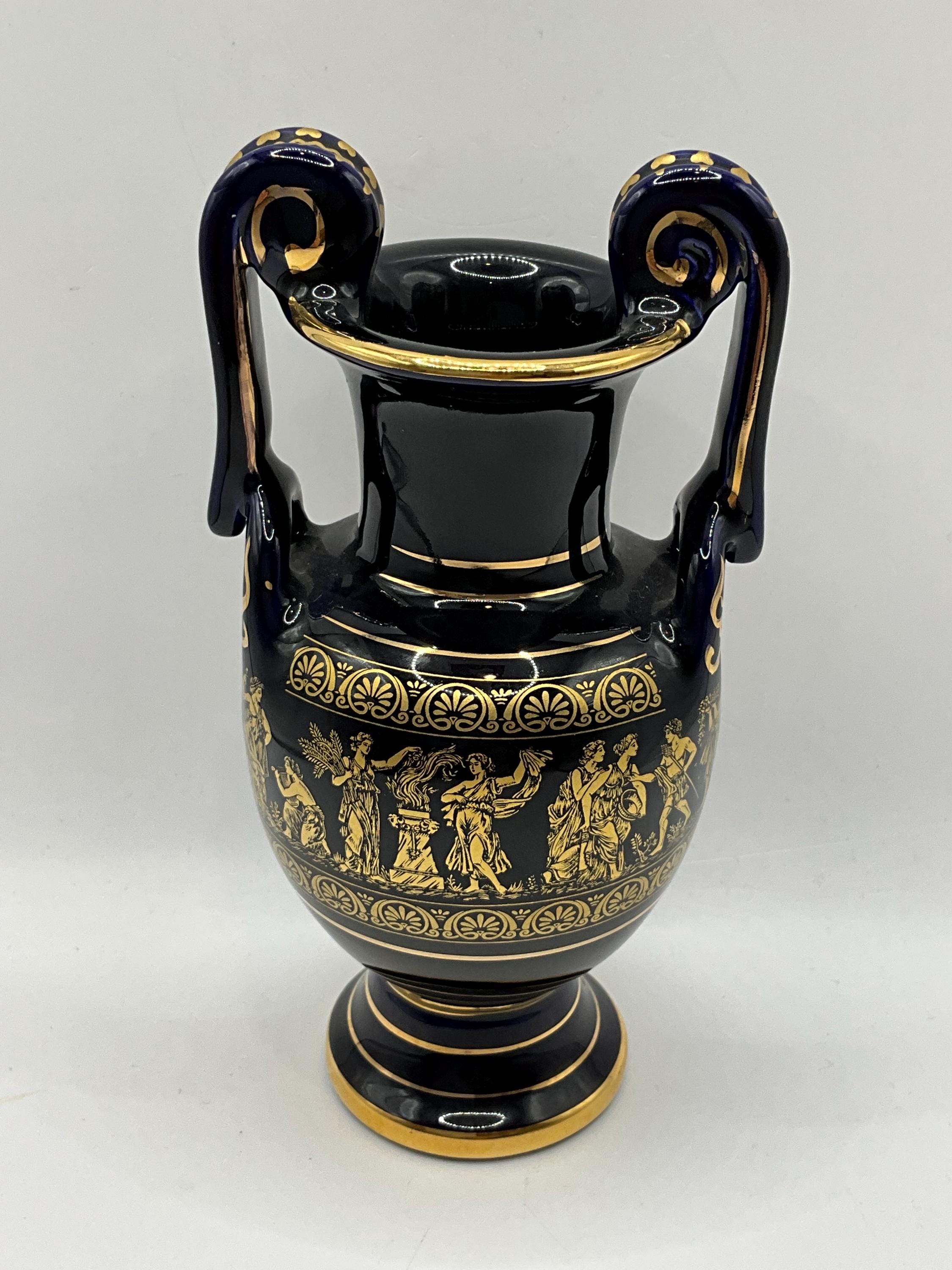 未使用 ギリシャ製 陶器 花瓶 金 24K GOLD ハンドメイド 古代柄 Greek 24k gold vase - Etsy 日本