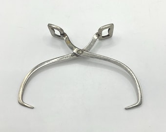 Eisenberg Lozano Solingen Germany Silverplate Serving Tongs 4 3/8" Crown EL Mark