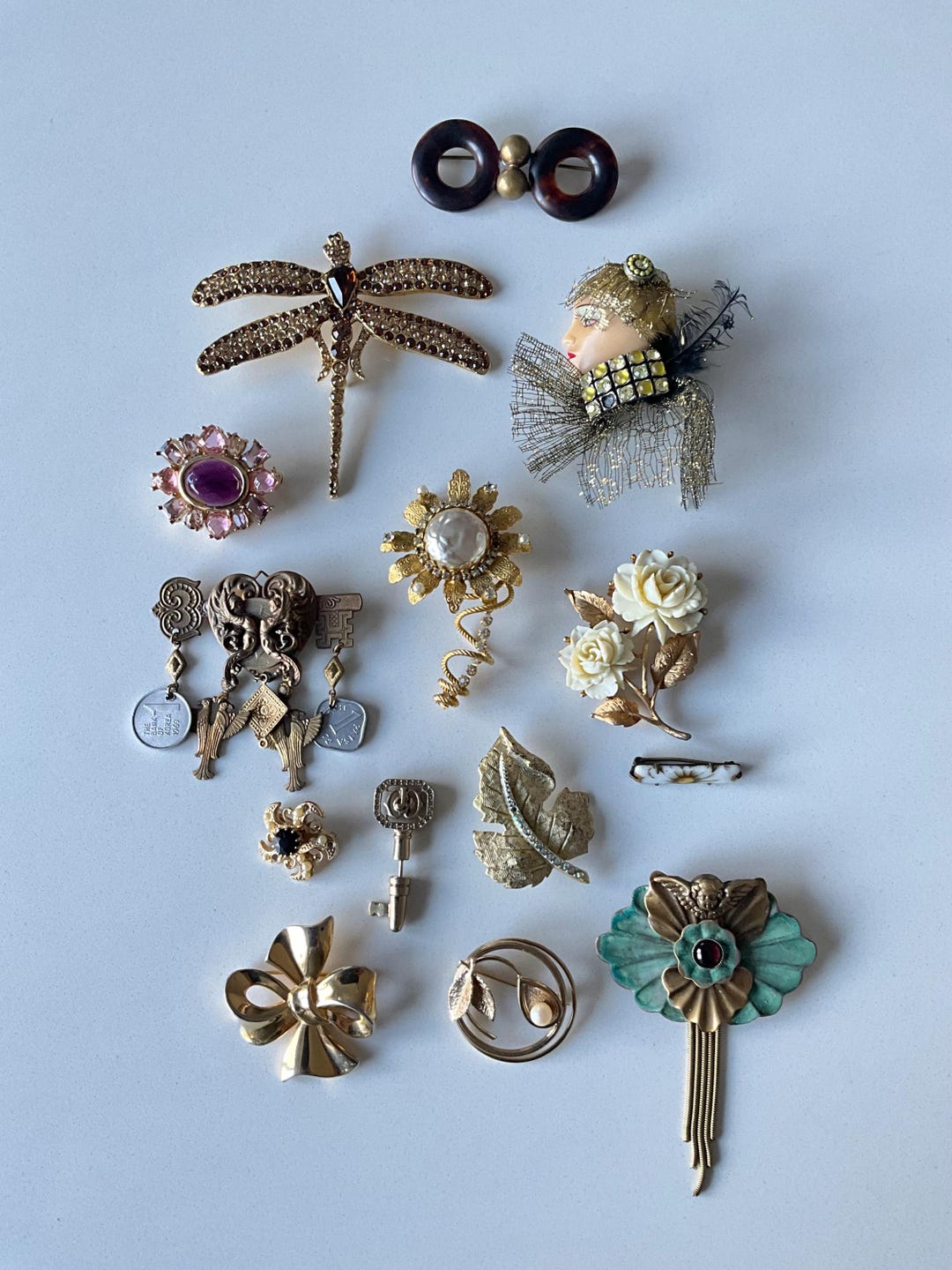 Bundle of Vintage Brooches Pins Lot of Assorted Vintage Brooches ...