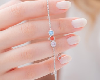 Family Birthstone Mother's Bracelet - Custom Birthstone Bracelet - Birthday Gifts for Her-Mother's Day Gift - Personalised Jewelry Gifts