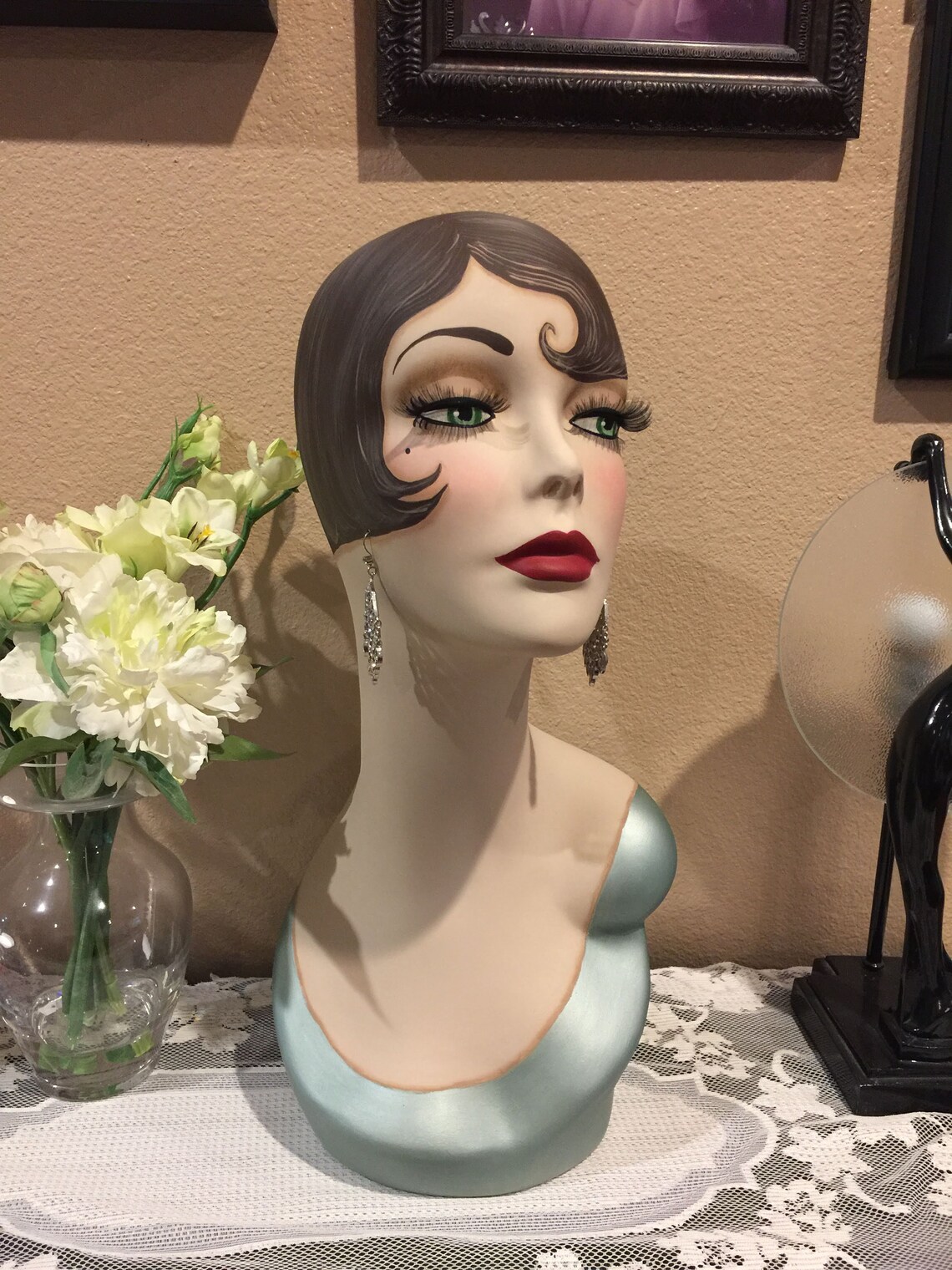 Vintage Style Art Deco Flapper Mannequin Head/ Hat Std Etsy