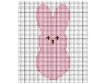 Easter Bunny Pink Peep Needlepoint Digital Download