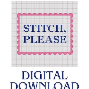 STITCH, PLEASE Needlepoint Design | Cheeky Needlepoint Design | Digital Download