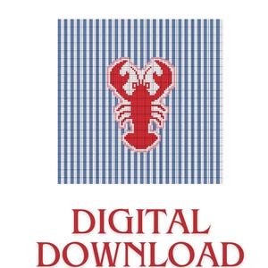 Lobster Needlepoint Pattern: Nautical Coastal Decor (Digital Download)