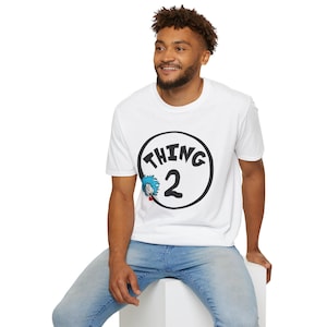 "Fun 'Thing 2' Unisex T-Shirt, Verspieltes T-Shirt für Kinder & Erwachsene, ideal für Partys, Geburtstage, Geschenke, Dr. Seuss Theme."