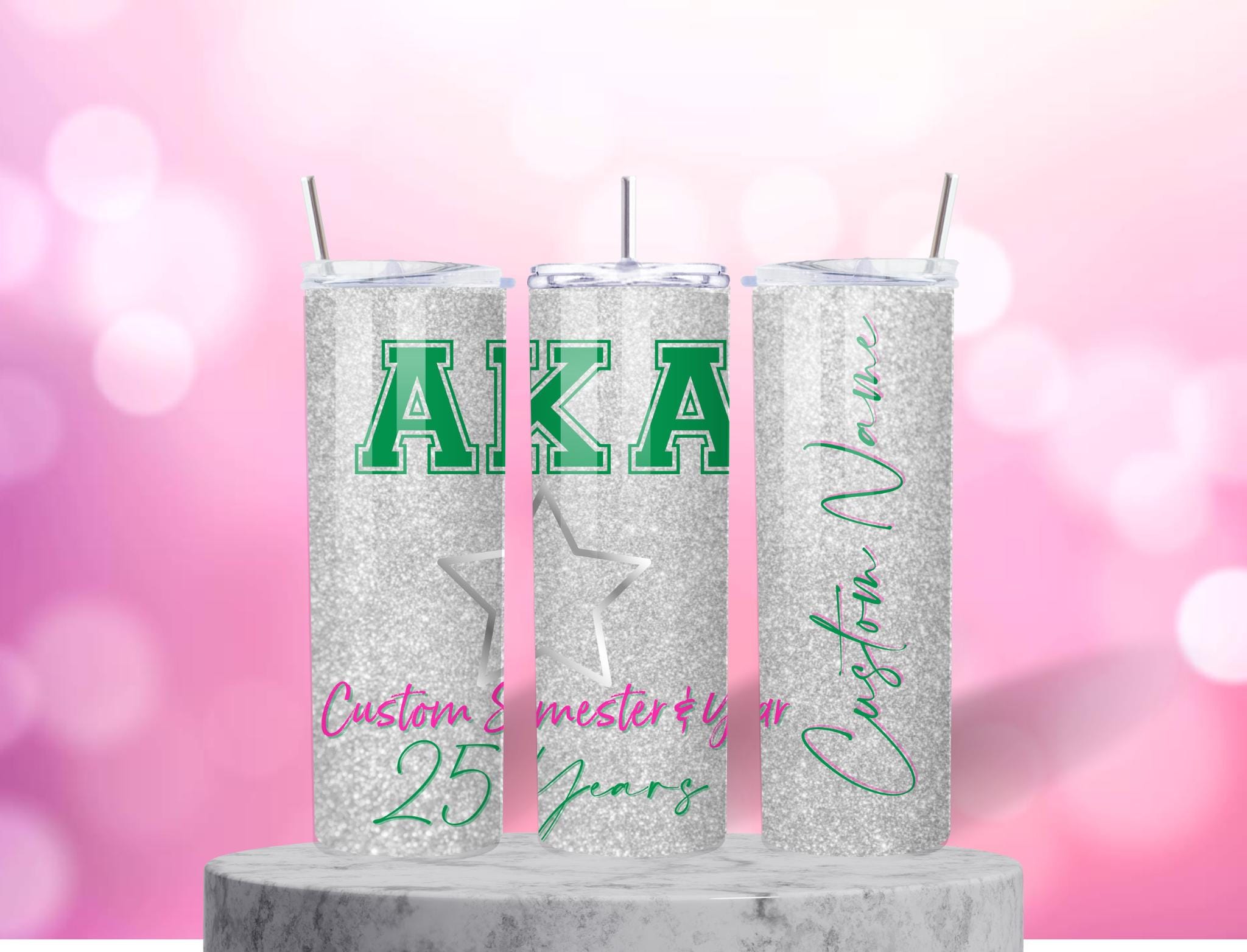 AKA Silver Star (25 Years of Service) Tumbler