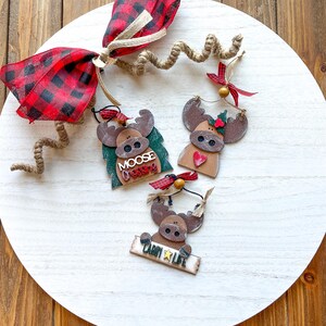 Woodland Moose Ornaments Set of 3