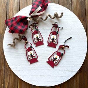 Woodland Vintage Lantern Ornaments Set of 4