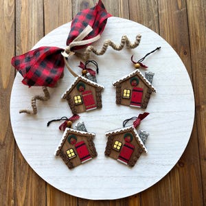 Woodland Cabin Ornaments Set of 4