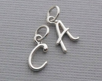 Initial Charms, Letter Charm, Sterling Silver Letter Charm, Cursive Letters, Personalized Initials, Add A Charm