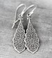 Dangling Silver Earrings, Sterling Silver, Art Nouveau Style Earrings, Teardrop Earrings, Silver drop Earrings, Lever Back Ear Wire, Long 