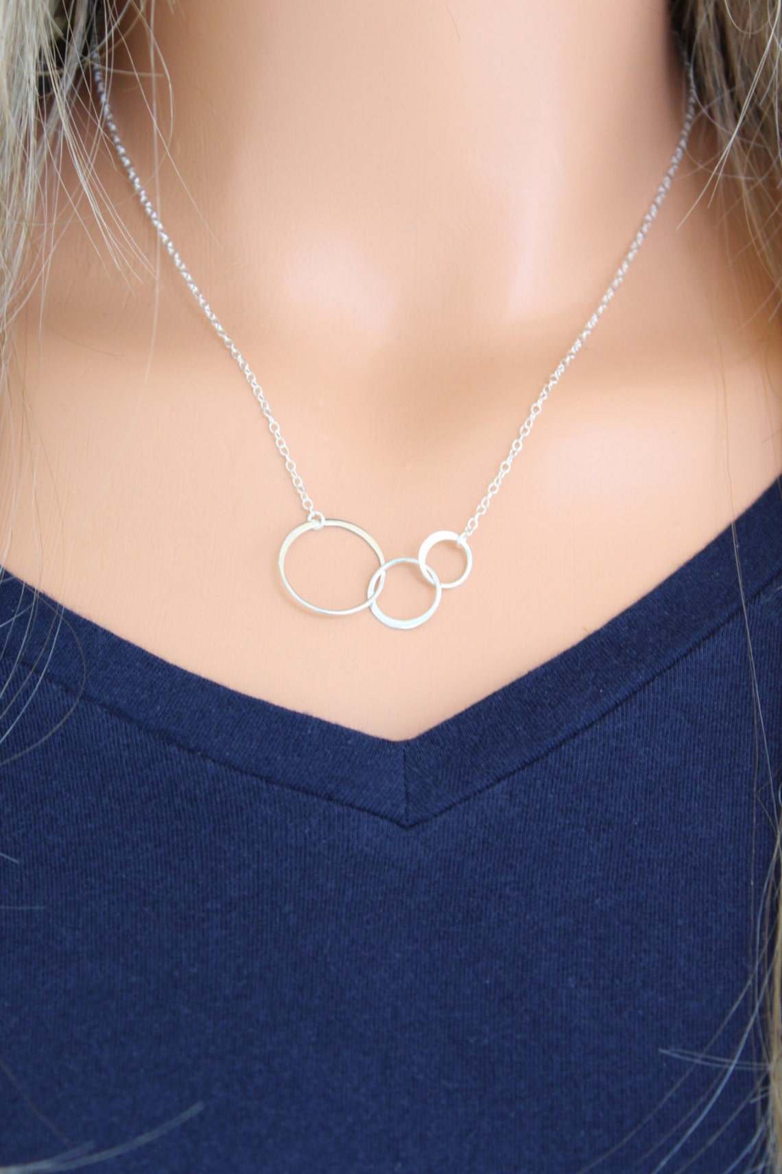 Generation Necklace Three Ring Necklace 3 Generations Etsy