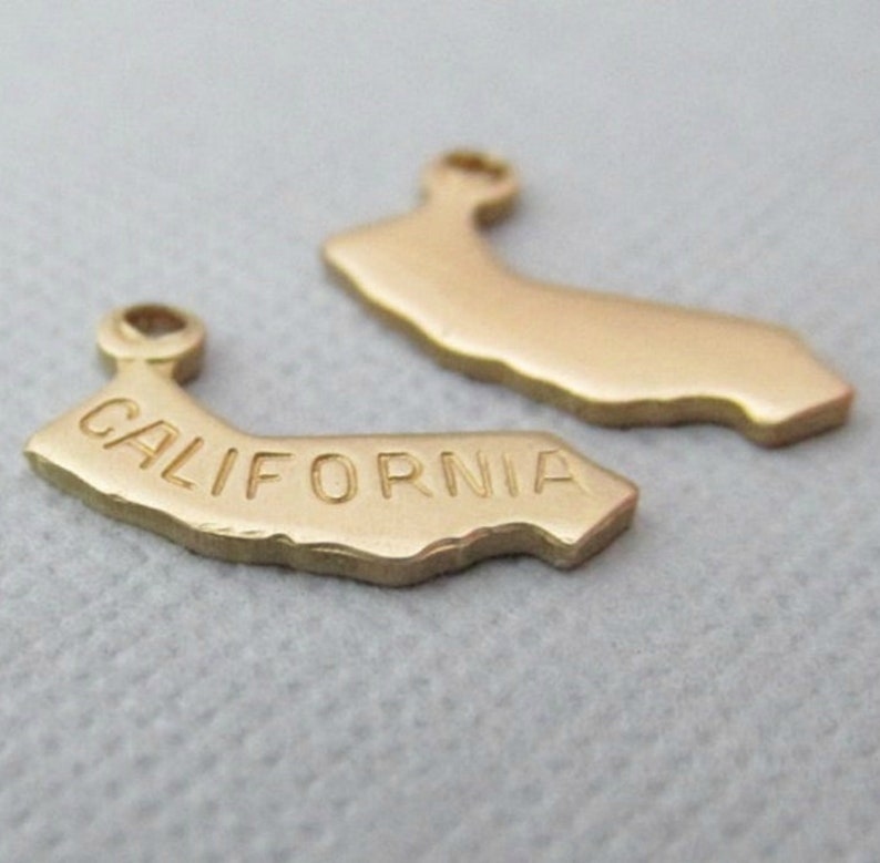 Small Gold State Charms with Jump Ring, 50 States, Personalized Gifts, Going Away Gift, Graduation Gift, State Jewelry image 3