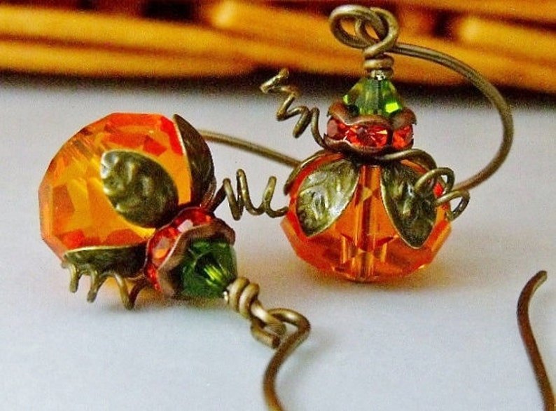 Pumpkin Earrings Fall Festive Jewelry Thanksgiving Holiday | Etsy