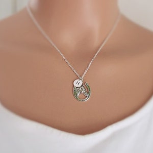 Personalized Horse Necklace, Silver Horse Charm Necklace, Horseshoe Charm Necklace, Horse Lovers Gift, Sterling Silver Horse Jewelry image 3