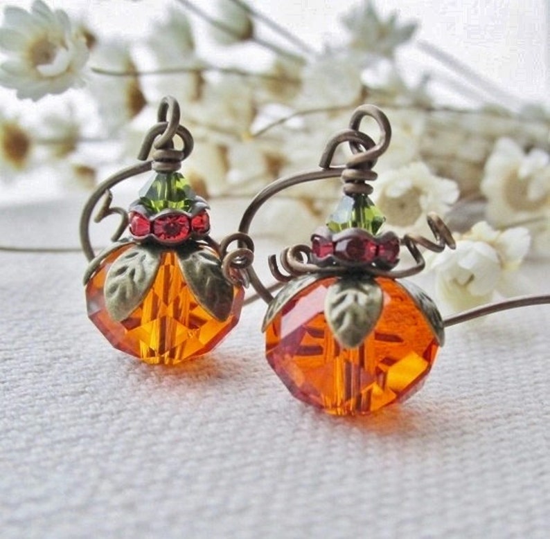 Pumpkin Earrings Fall Festive Jewelry Thanksgiving Holiday | Etsy
