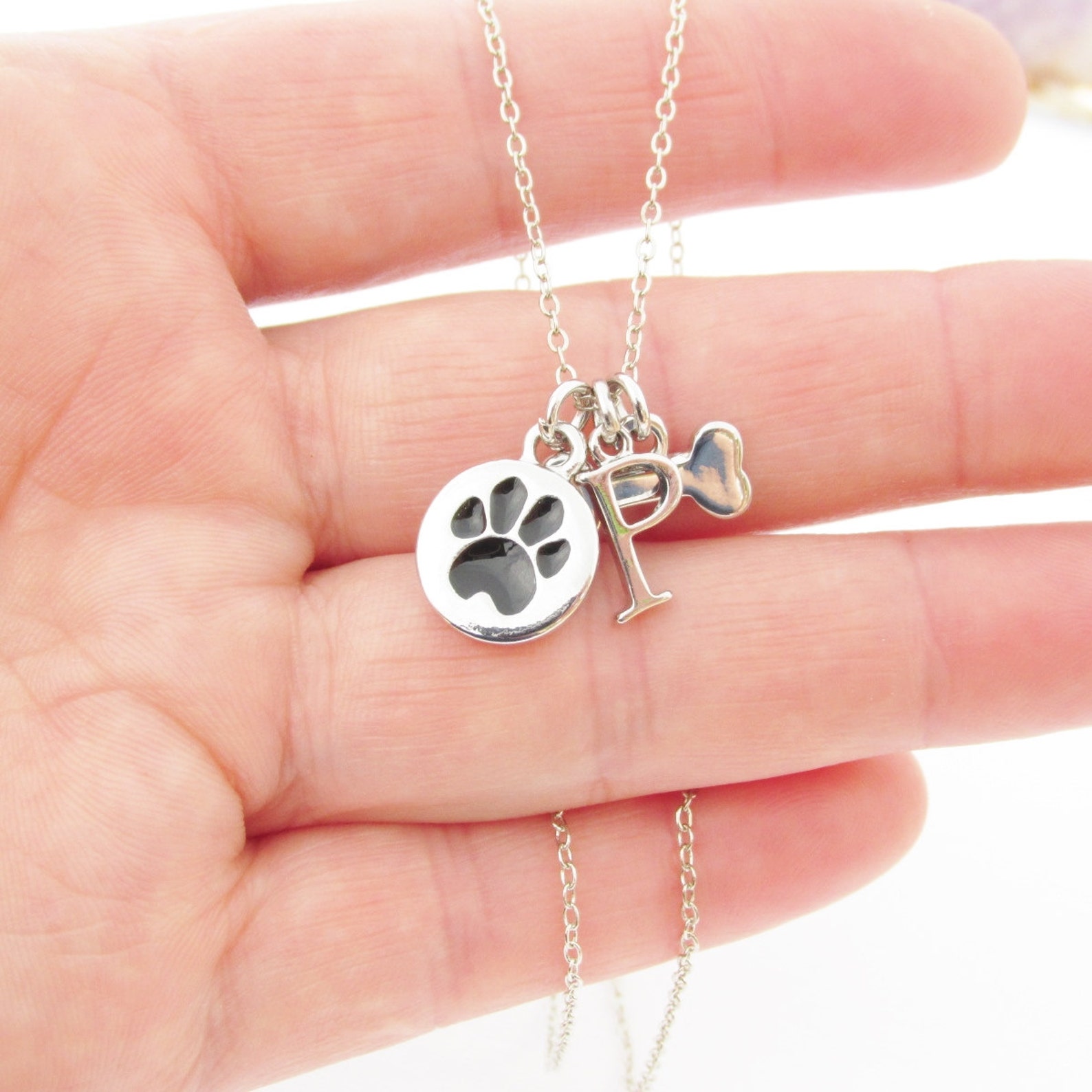 Personalized Pet Charm Necklace Pet Lovers Gift Pet Etsy