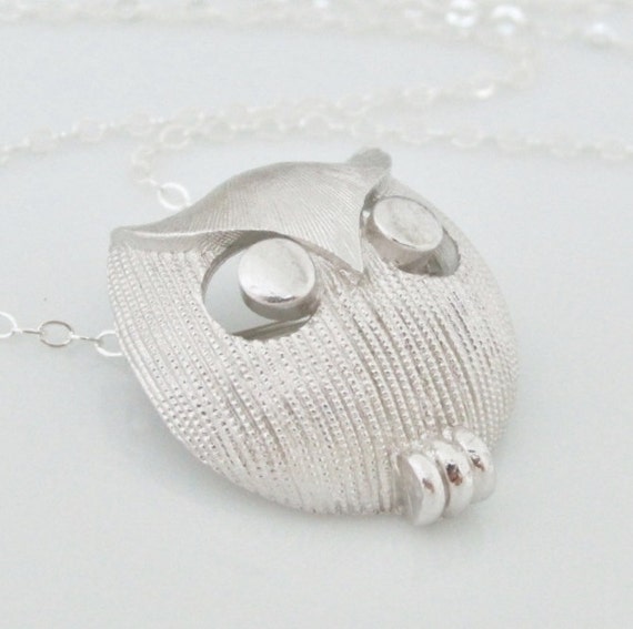Vintage Silver Owl Necklace Vintage 