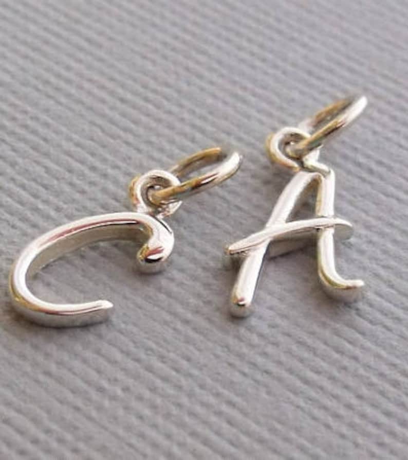 Initial Charms Letter Charm Sterling Silver Letter Charm Etsy