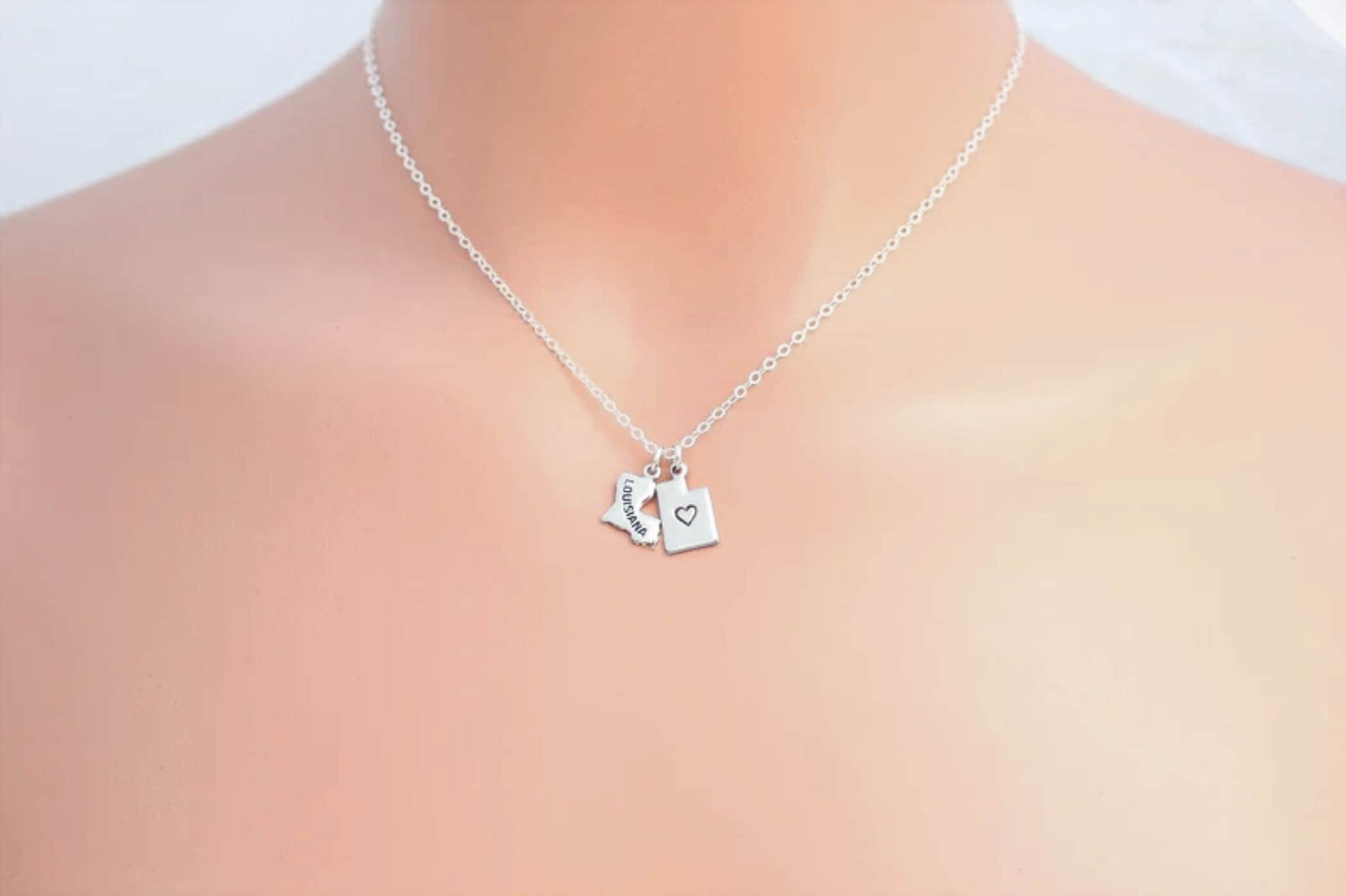 Silver State Charms, Small, Tiny, Dainty, Going Away Gift, Home State, Home Sweet Home, Graduation Gift, Charms For Bracelet