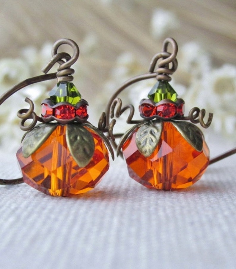 Pumpkin Earrings Fall Festive Jewelry Thanksgiving Holiday | Etsy