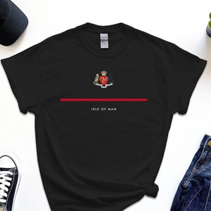 Isle of Man Shirt, Full Width Flag Coat of Arms of Isle of Man Tshirt Free Gift Message Insertion