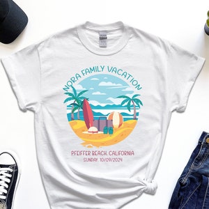 Beach Vacation Shirt, Custom Family Trip Tshirt, Personalization Holiday Group Name Tee