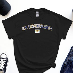 Virgin Island Shirt, Custom US Virgin Island Tshirt, Simple Flag Free Gift Message Insertion