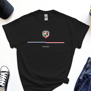 Panama Shirt, Full Width Flag Coat of Arms of Panama Tshirt Free Gift Message Insertion