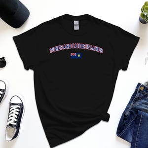 Turks and Caicos Islands Shirt, Custom Turks and Caicos Islands Tshirt, Simple Flag Free Gift Message Insertion