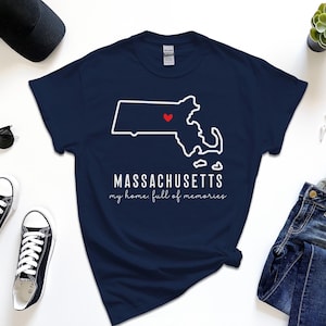 Massachusetts Shirt, Love Massachusetts State Home Tshirt, Fully Customize Text