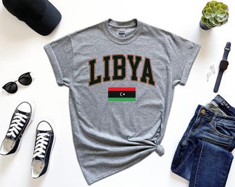Libyen Shirt, benutzerdefinierte Libyen Tshirt, einfache Flagge ohne Geschenknachricht
