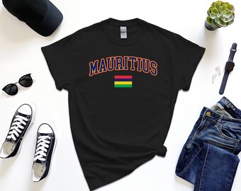 Mauritius Shirt, Custom Mauritius Tshirt, Simple Flag Free Gift Message Insertion