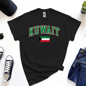 Kuwait Shirt, Custom Kuwait Tshirt, Simple Flag Free Gift Message Insertion