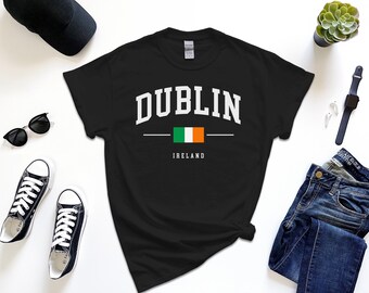 Camiseta de Dublín, capital de Irlanda, camiseta personalizada, inserción de mensaje de regalo gratis
