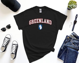 Greenland Shirt, Coat of Arms of Greenland Tshirt Country Emblem Free Gift Message Insertion