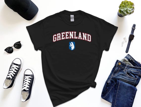 Greenland Shirt, Coat of Arms of Greenland Tshirt Country Emblem Free Gift Message Insertion