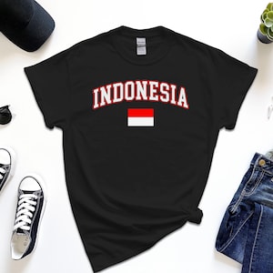 Indonesia Shirt, Custom Indonesia Tshirt, Simple Flag Free Gift Message Insertion