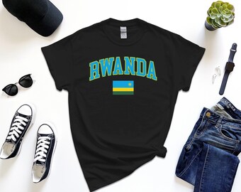 Rwanda Shirt, Custom Rwanda Tshirt, Simple Flag Free Gift Message Insertion