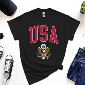USA Shirt, Wappen von Amerika Tshirt Country Emblem Free Geschenknachricht Einfügen