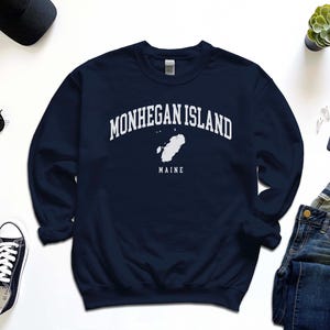 Sweat-shirt Monhegan Island, île américaine Monhegan Maine avec pull confort carte